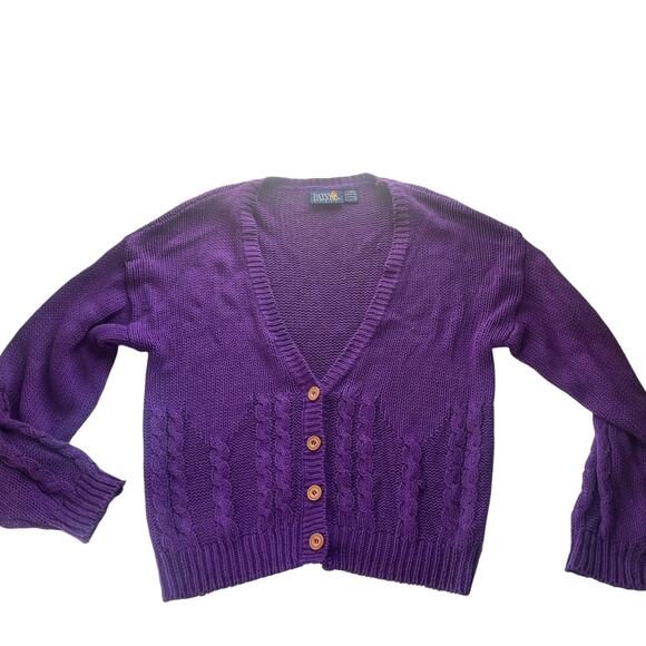 Vintage 90s Patsy's Place Cable Knit Cardigan Womens Sweater Small Y2K Preppy - Picture 2 of 13
